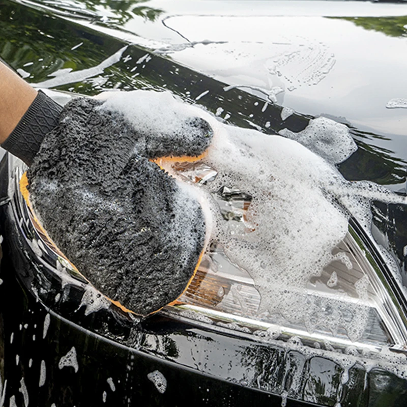 Новая Автомойка рукавицы 1 упаковку премиум Циклон микрофибровая стирающаяся