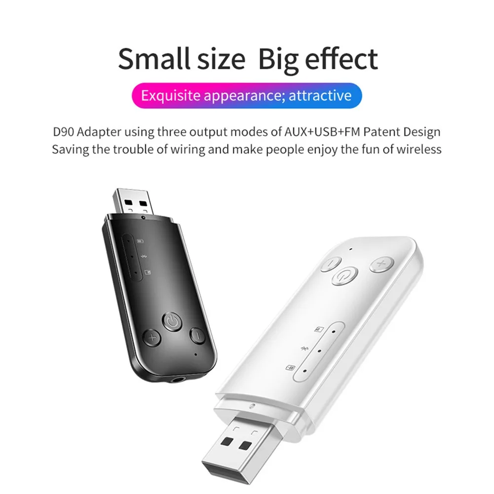

Dual-output Wireless Bluetooth Adapter USB Audio Receiver Transmitter Stereo Music 3.5mm AUX Jack Receiver Adapter for TV PC