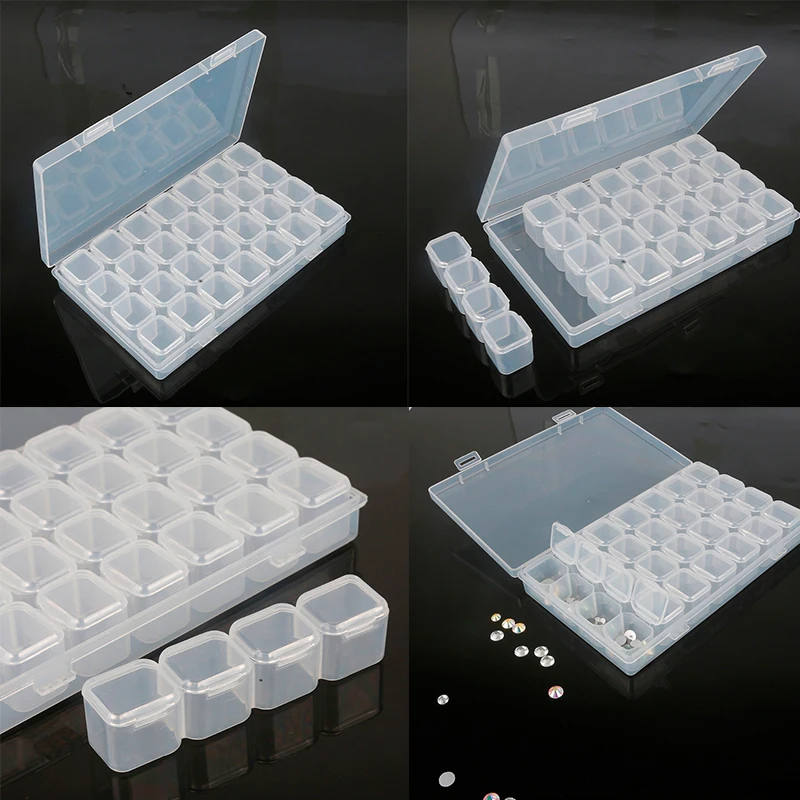 28 слотов прозрачная пластиковая пустая коробка для хранения игла искусство и