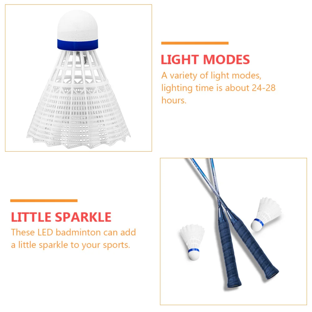 

6 Pcs LED Badminton Luminous Shuttlecocks Exercise Badminton (White Blue)