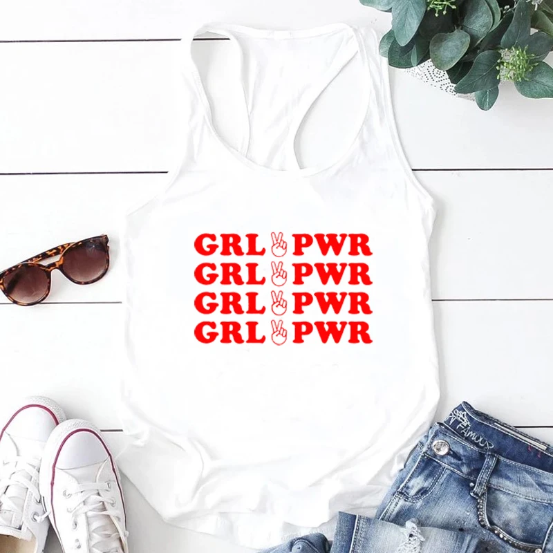 GRL PWR майка с буквенным принтом женская модная уличная одежда стильный летний