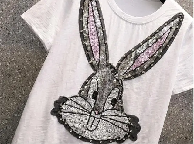 Женский комплект из 2 предметов свободная хлопковая Футболка с блестками и