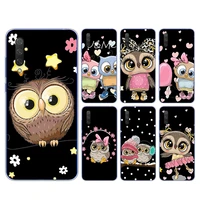lovely animal owl for xiaomi mi 11i 11 10t 10i 9t 9 a3 8 note 10 ultra lite pro 5g cc9 se soft transparent phone case