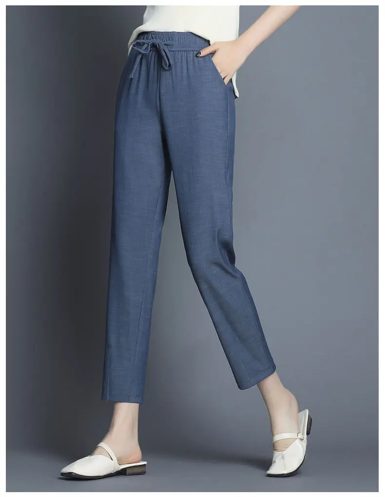 

Women Summer Blue Harem Jeans Loose Mom Jeans High Waist Streetwear Washed Denim Long Trousers Bottoms Slouchy Jeans Plus Size