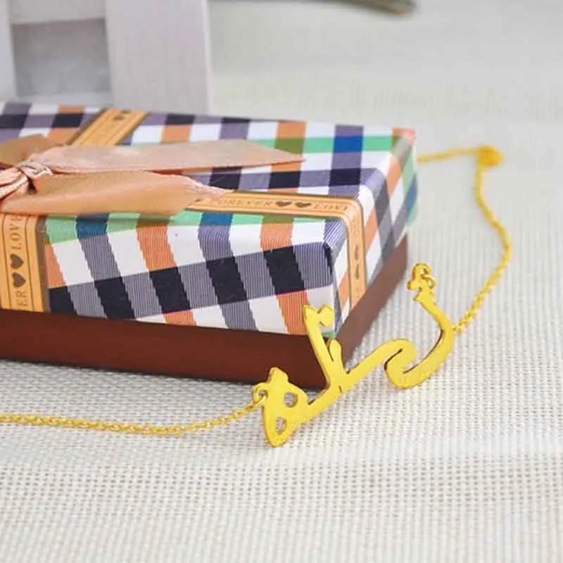 Arabski naszyjnik Spersonalizowany wisiorek z tabliczką znamionową Niestandardowa biżuteria kołnierz