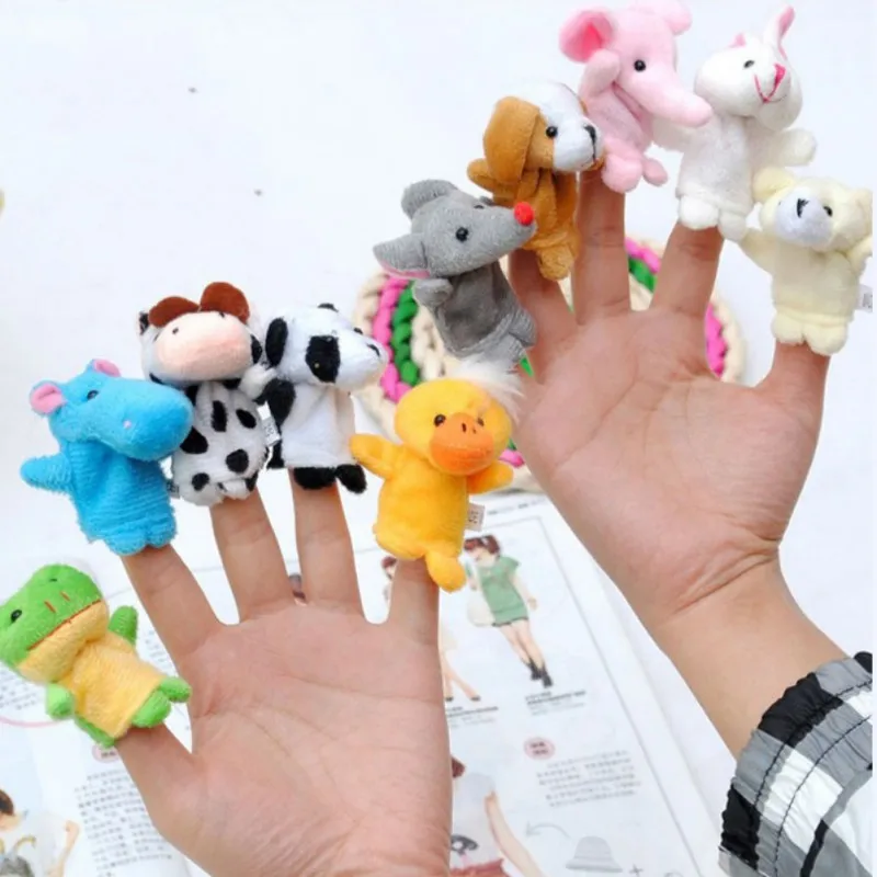 

10 Pcs Velvet Cute Animal Finger Puppets New Panda Rabbit Elephant Party Favors Gift for Kids Playtime