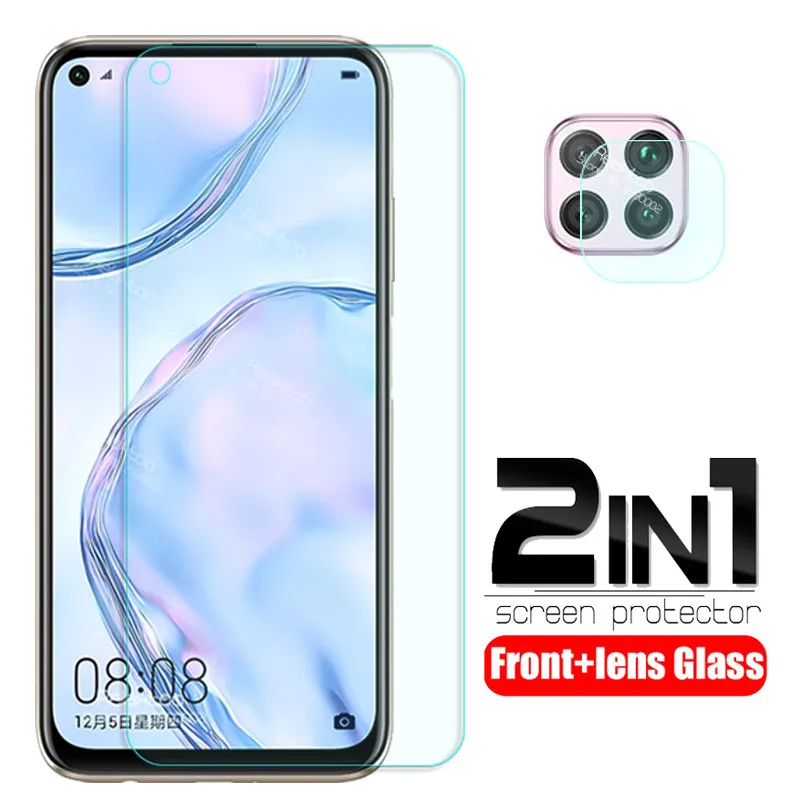 Защитное стекло 2 в 1 для huawei p40 lite экрана p 40 light p40lite пленка объектива камеры
