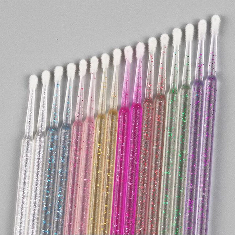 

100Pcs Disposable Crystal Micro Brush Eyelashes Extension Individual Lash Removing Swab Mascara Wands Applicator Makeup Tools