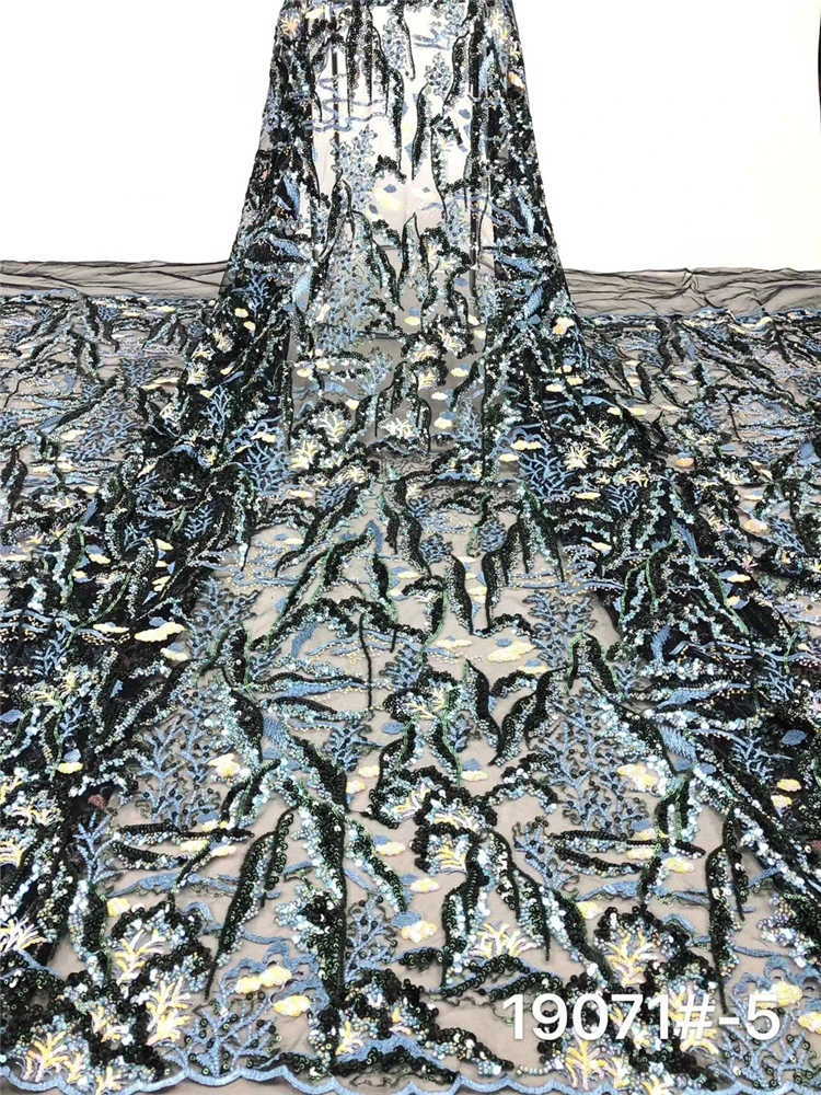 

2020Latest sequince Lace Fabric Luxury Embroidery sequins lace good Quality African lace Fabric For Wedding Dresses