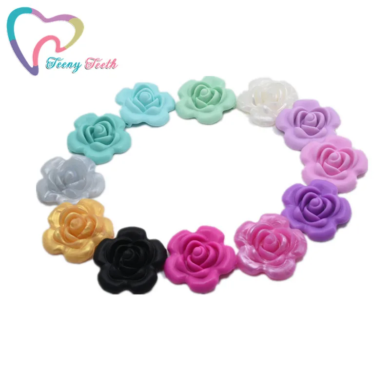 20 шт. силиконовые Подвески в виде розы для прорезывания зубов|loose pendant|silicone pendantbeads