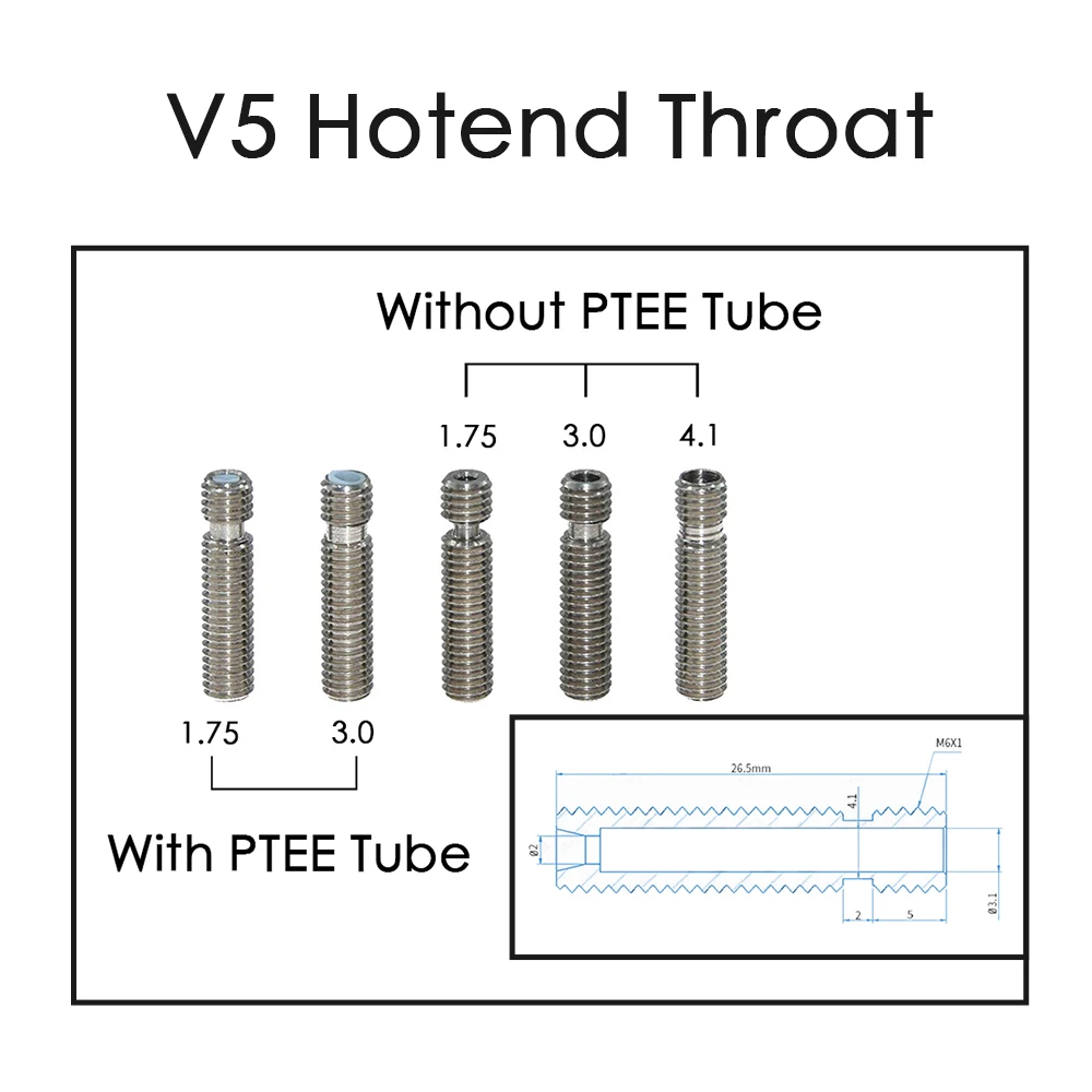 Детали для 3D принтера Экструдер V5 Hotend сопла горловина Тепловой разрыв полностью