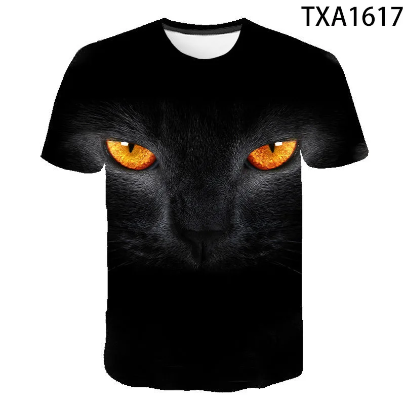 

2021 New Summer Cat 3d T-shirt Boys Girls Kids Fashion Casual Short-sleeved Men's Girls Children's Print Cartoon T-shirt