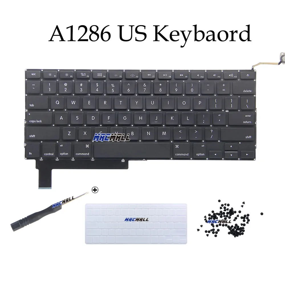 New A1286 US Keyboard For MacBook Pro 15" Unibody MB985 MB986 MC371 MC372 + Cover Screws 2009-2013 | Компьютеры и офис