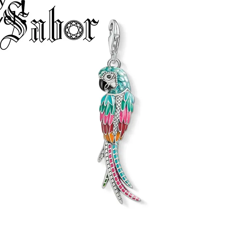 Посеребренный Красочный кулон в виде попугая летняя бижутерия подарок подходит