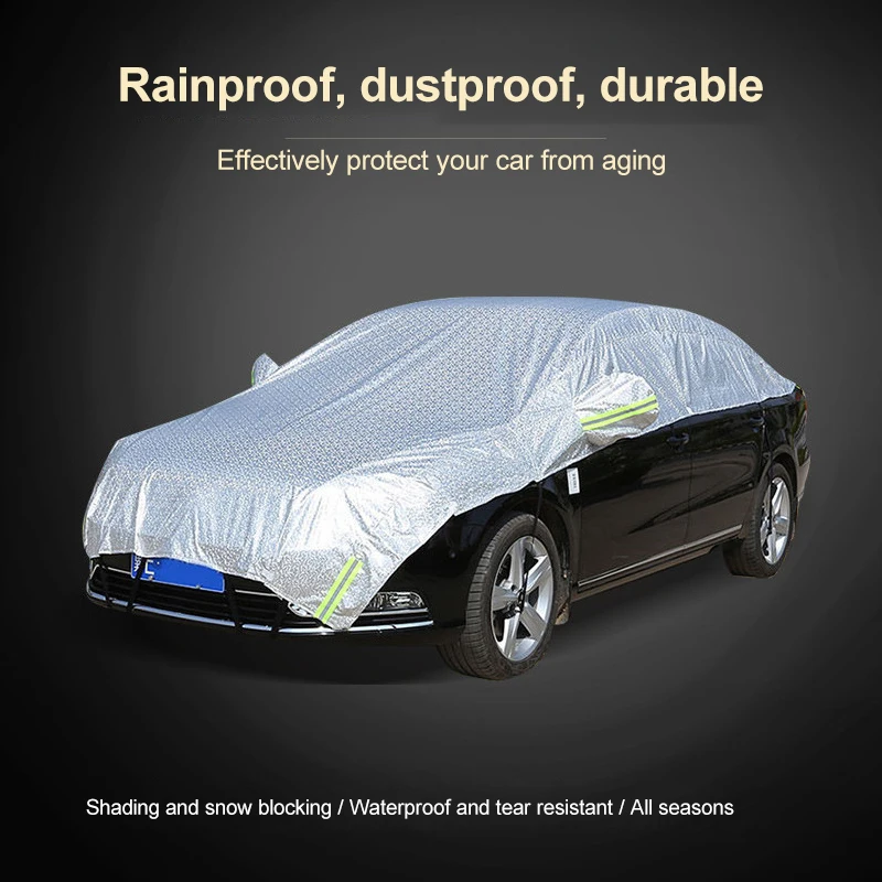 

Car Cover Outdoor Sunscreen Car Reflector Dust And Rain Proof Car Cover Sunshade Half Cover Car Coat Summer Sunscreen