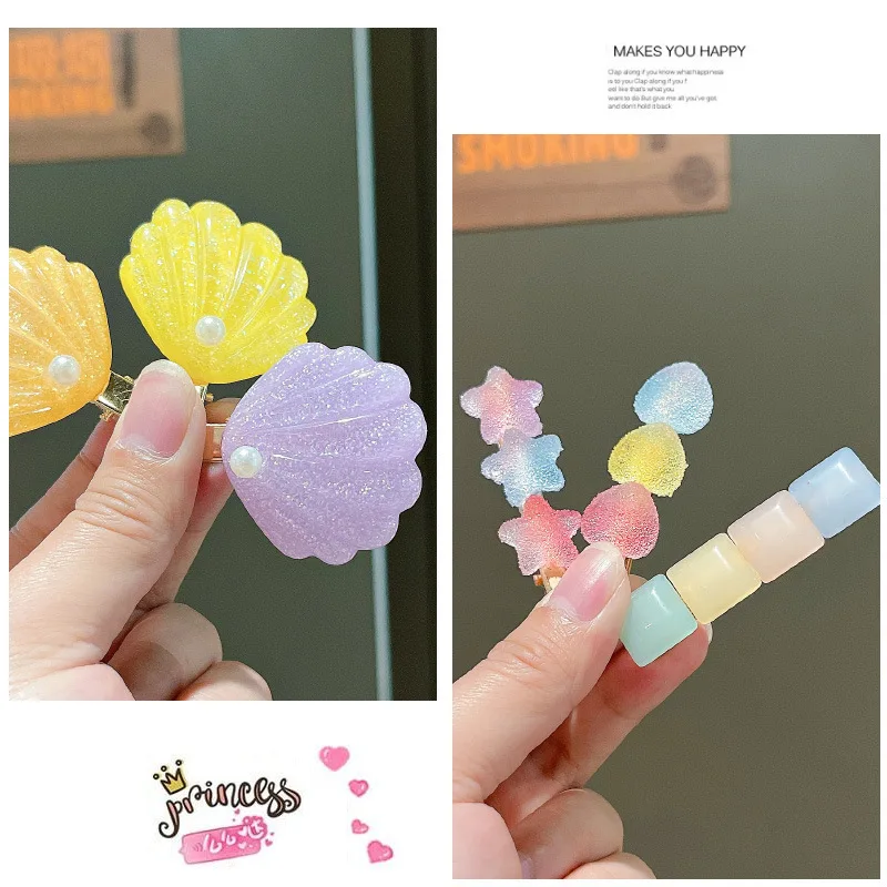 

9pcs/Set Children's Cartoon Hairpin Style Ocean animals flower star lovely girls hairpin cute Girl Broken Hair Bangs Clip