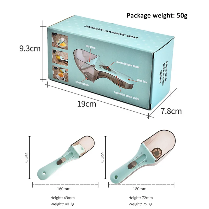

Spoon Measuring Spoon Cup Scoop Set Plastic Measuring Set Bakeware Kitchen Baking Tool 1pc Small 1pc Large Adjustable Measuring