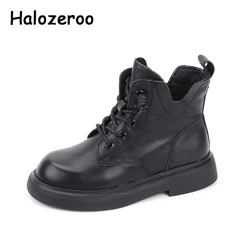 

Kids Boots Autumn New Children Full Grain Leather Shoes Baby Girls Fashion Riding Boots Boys Brand Ankle Shoes Soft Martin Boots