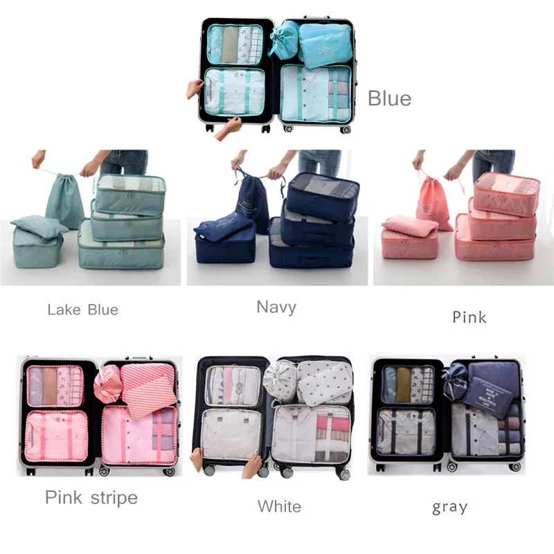 

6 Pcs Travel Cases Clothes Storage Bag Zip Bra Cosmetics Underwear Organizer