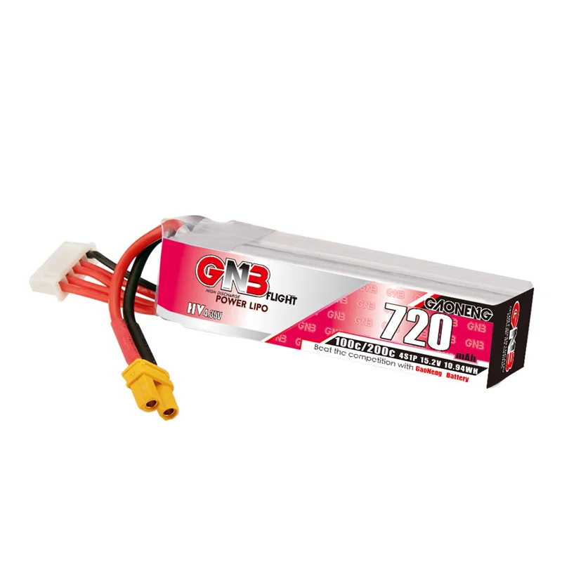 1-10 Uds GAONENG GNB 720mAh 4S 100C 15,2 V HV XT30 macho Lipo conector de bater&iacute;a para RC Dron de carreras con visi&oacute;n en primera persona Tinywhoop Kit de Marco-4
