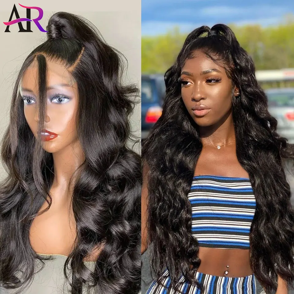 

A&R 28 30 inches Body Wave 4x4 Lace Closure Wig Brazilian Ocean Wave Lace Front Human Hair Wigs Pre Plucked Closure Wigs Remy