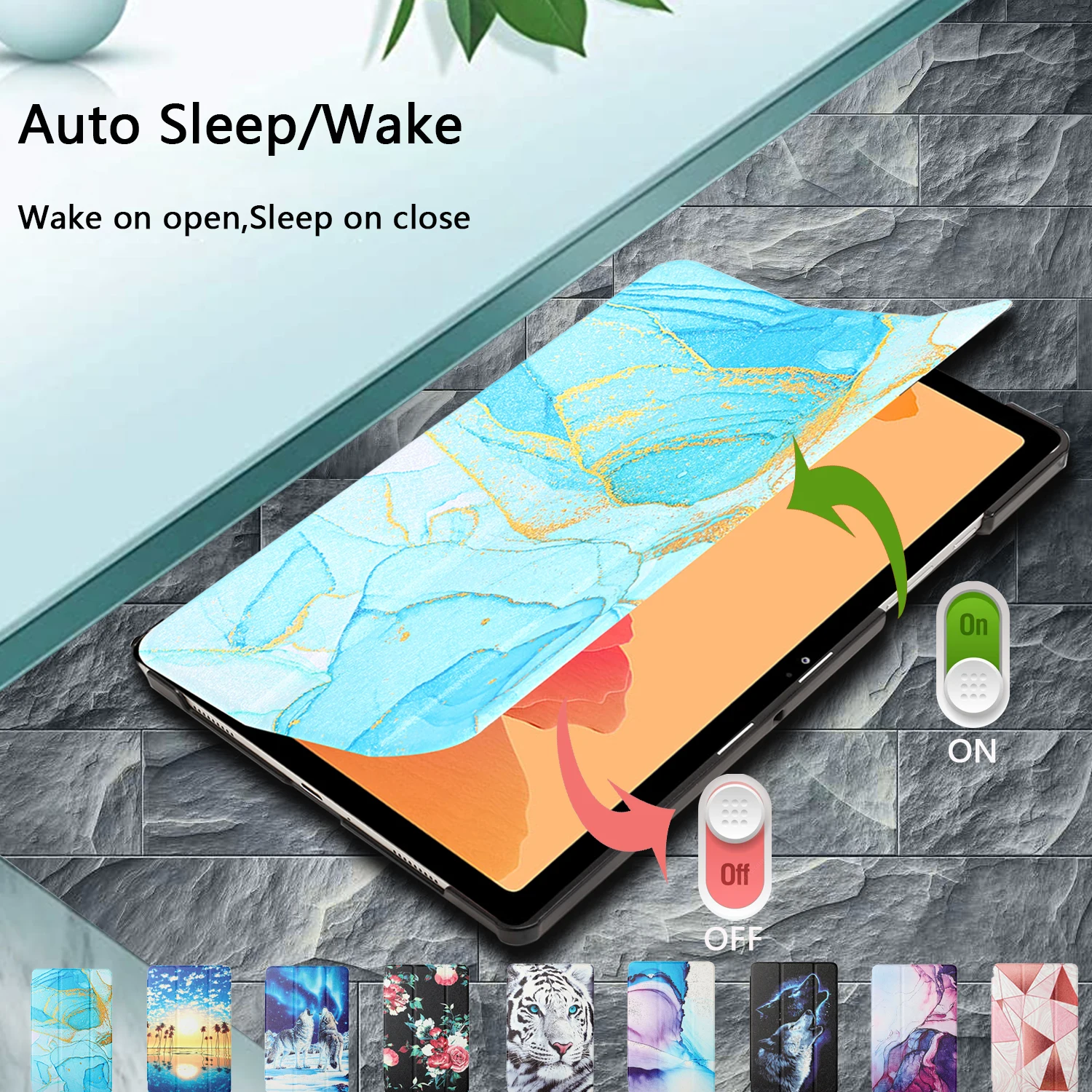 

Leather Cover For Samsung Galaxy Tab A7 10 4 T500 P610 T870 T875 Marble Auto Wake Sleep Stand Flip Tablet Case S7 Plus S6 Lite