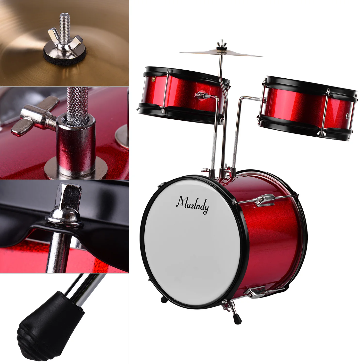 Набор барабанных барабанов Muslady для детей и начинающих 3 шт. ударный инструмент с