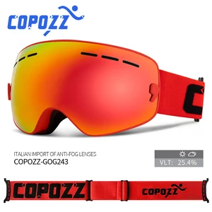 Брендовые лыжные очки COPOZZ для детей 4-15 лет, Профессиональные противотуманные детские очки для сноуборда, двойная УФ-защита 400, детская Лыжная маска, очки