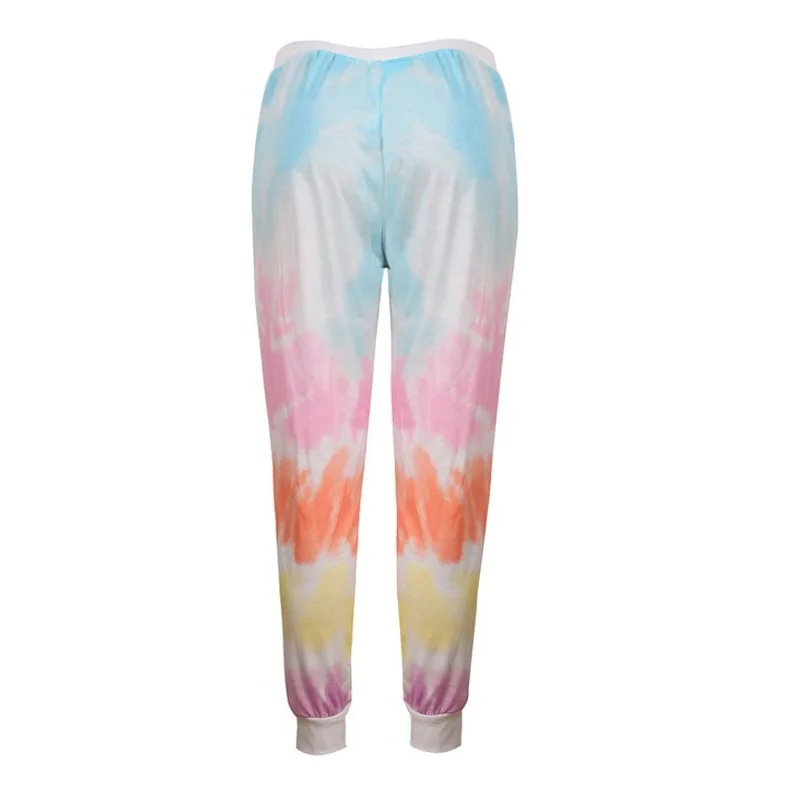 

New European and American Women's Tie-Dye Printed Sports Pants Casual Pants Stacked Pants Joggers Women Stacked Leggings