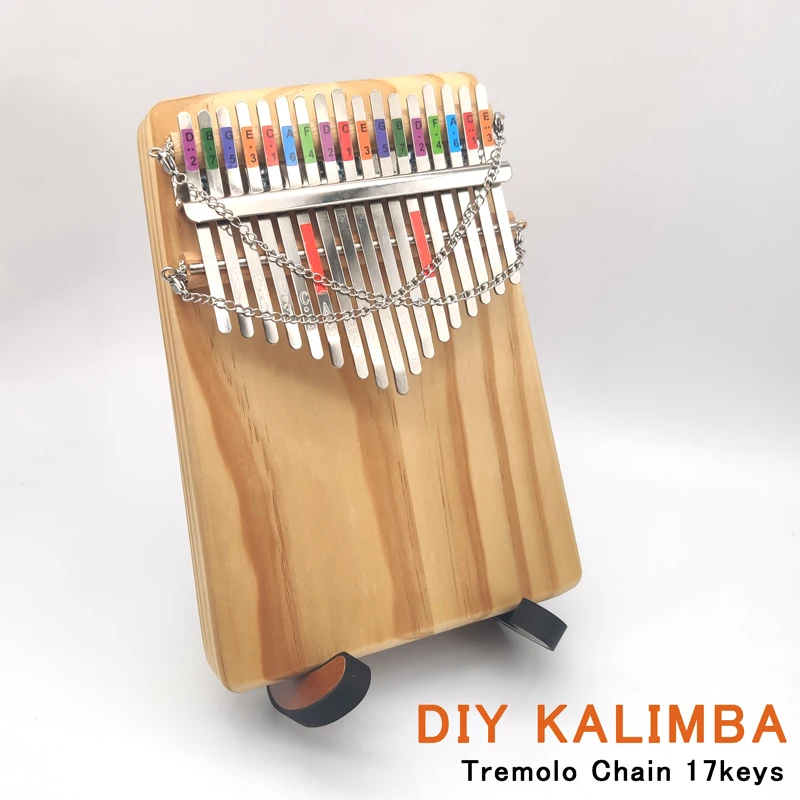 DIY Kalimba 17 ключей тремоло цепь для Kalimbas большой палец пианино песчаная звуковая