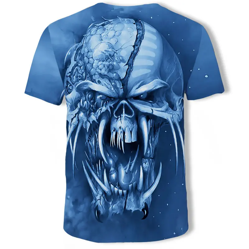 

summer hot-sale metal T-shirt 3d t shirt Summer horror tshirt 3d Men fashion t-shirts street Hip-hop style Tops & Tees