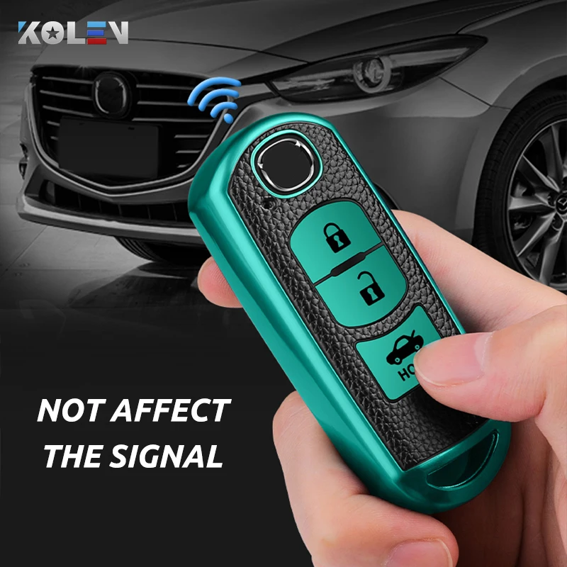 

Leather+TPU Car Remote Key Cover Case Shell For Mazda 2 3 5 6 Axela Atenza Demio CX-3 CX5 CX-7 CX-9 MX-5 Protection Accessories