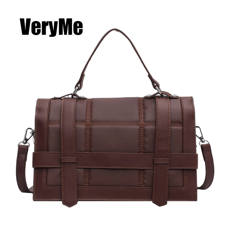 

VeryMe Trend Vintage Hasp Handbags For Women High Quality Crossbody Bags Personality Leather Ladies Totes Square Torebki Damskie