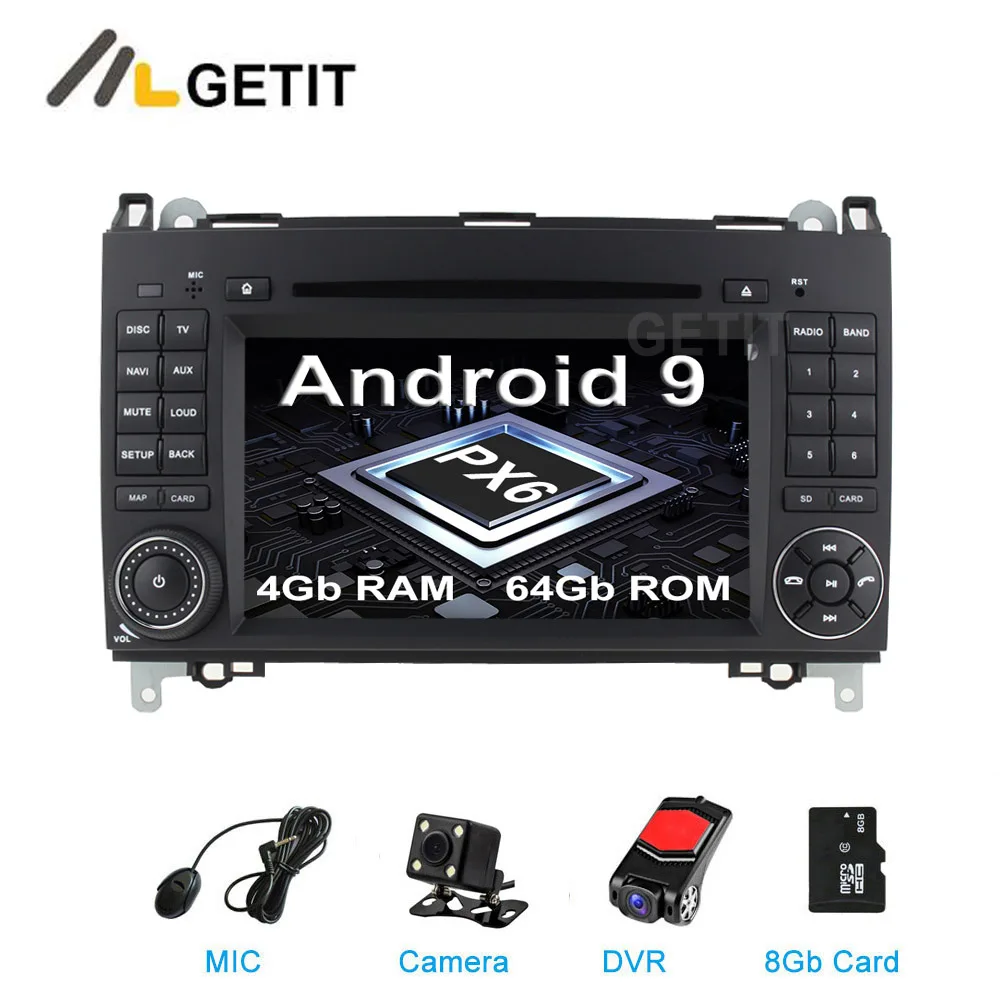 DSP PX6 Android 9,0 автомобильный DVD мультимедиа радио gps для Mercedes Benz B200 W169 W245 Viano Vito W639 Sprinter W906