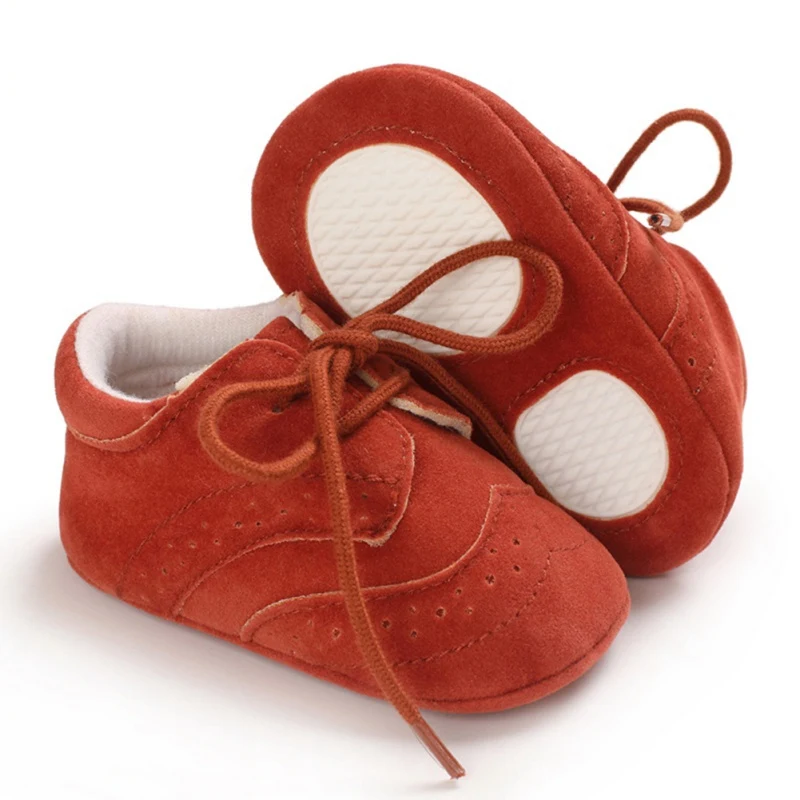 Zapatos suaves con cordones s&oacute;lidos para beb&eacute;, zapatillas antideslizantes de cuero PU, bonitos para primeros pasos-2