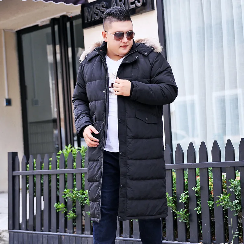 Мужской пуховик пальто длинное черное X-Long высокого качества теплая зимняя