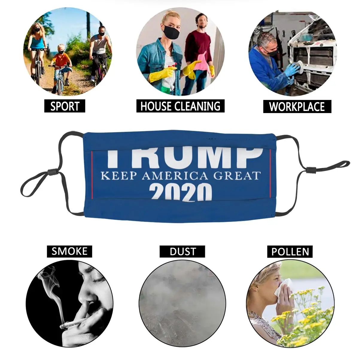 

Trump Keep America Great 2020 Men Women Reusable Face Mask Anti Haze Dust Protection Cover Respirator