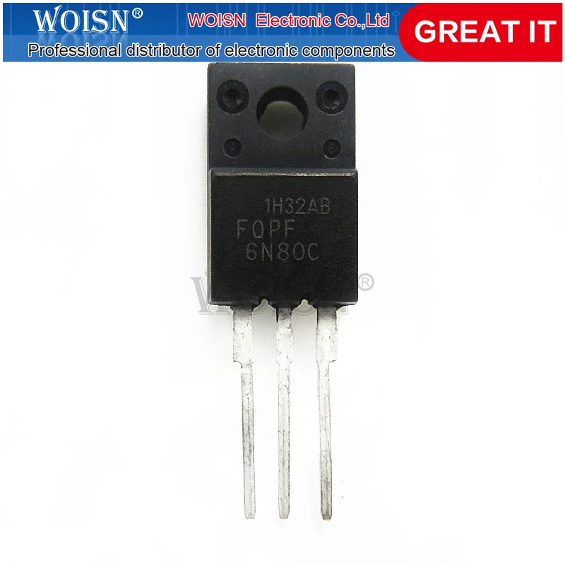

10PCS FQPF6N80C 6N80C 6N80 TO-220 TO220 MOS FET transistor New original In Stock