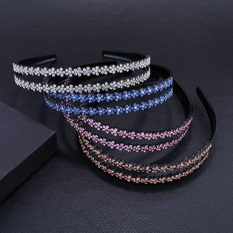 

Female Hair Hoop Adult Hairpin Rhinestone Toothed Face Wash Thin Headband Elegant Headband Hair Accessorie Hairpin Simple Summer