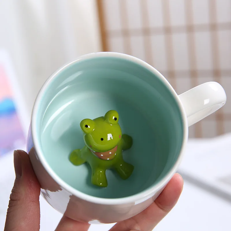 3D животные, милая керамическая кружка, кофейные чашки с ручкой, корова, панда, лягушка, чашка, сок, молоко, чайные кружки, посуда для напитков, подарок для подруги, ребенка