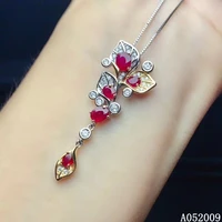 kjjeaxcmy fine jewelry 925 sterling silver inlaid natural ruby popular girl new pendant necklace support test