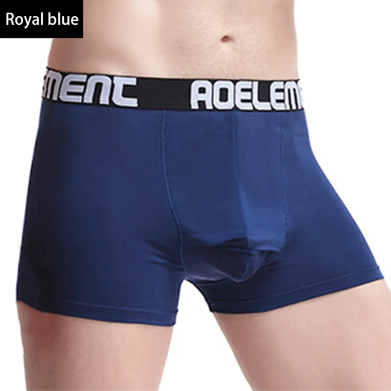 Royal blue 063 Сексуальное мужское мягкое нижнее белье из модала, боксерское короткое нижнее белье для ухода за мошонкой, Капсульная функция для здоровья молодежи, сеульские выпуклые разделительные боксеры - Цвет: Royal blue 063