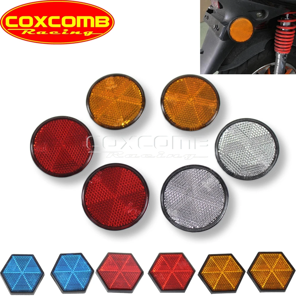 

Universal Motorcycle Ruond Rectangle Reflectors Warning Reflector Bolt Reflective Plate For Harley Chopper Cafe Racer BMW Custom