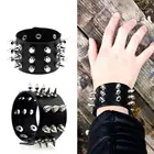 Мужской кожаный браслет в стиле панк