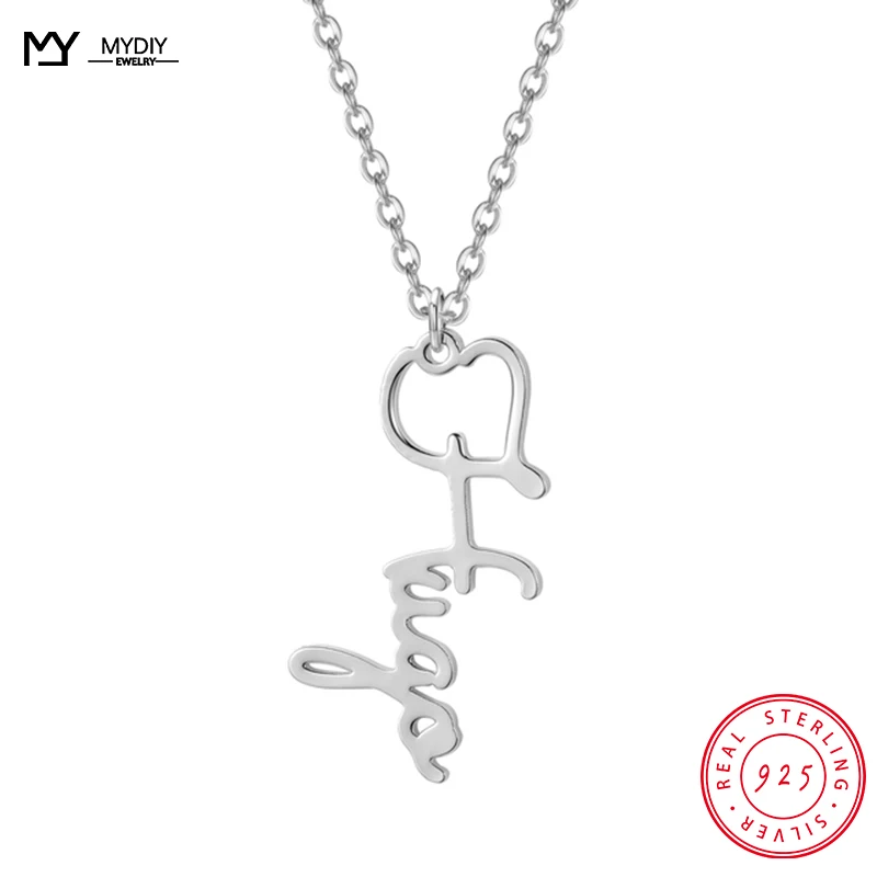 

Verticale 925 пробы Серебряное колье пользовательское имя ожерелье для женщин Персонализированные индивидуальная именная табличка подарком на ...