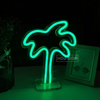 coconut tree neon night light suitable for bedroom cafe bar office table desk lamp atmosphere light creative gift