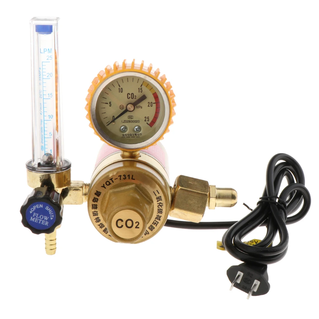 

1pc Practical CO2 Meter Regulator Gas Regulator W/ Shockproof Sleeve
