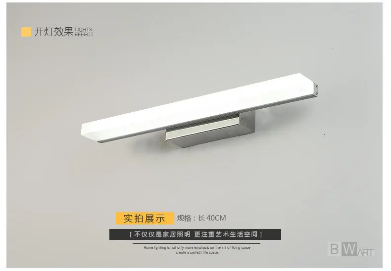 BWART Крытый 40/60/80100/120 см светодиодный настенные светильники AC85-265V Алюминий украсить водонепроницаемый бра для спальни светодиодный настенный светильник