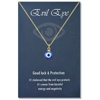 evil eye chain necklace blue eyes amulet pendant necklace ojo turco kabbalah protection delicate jewelry gift for women girls
