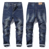 elasticity jeans plus size 48 mens loose wash denim feet pants spring summer leisure men clothing